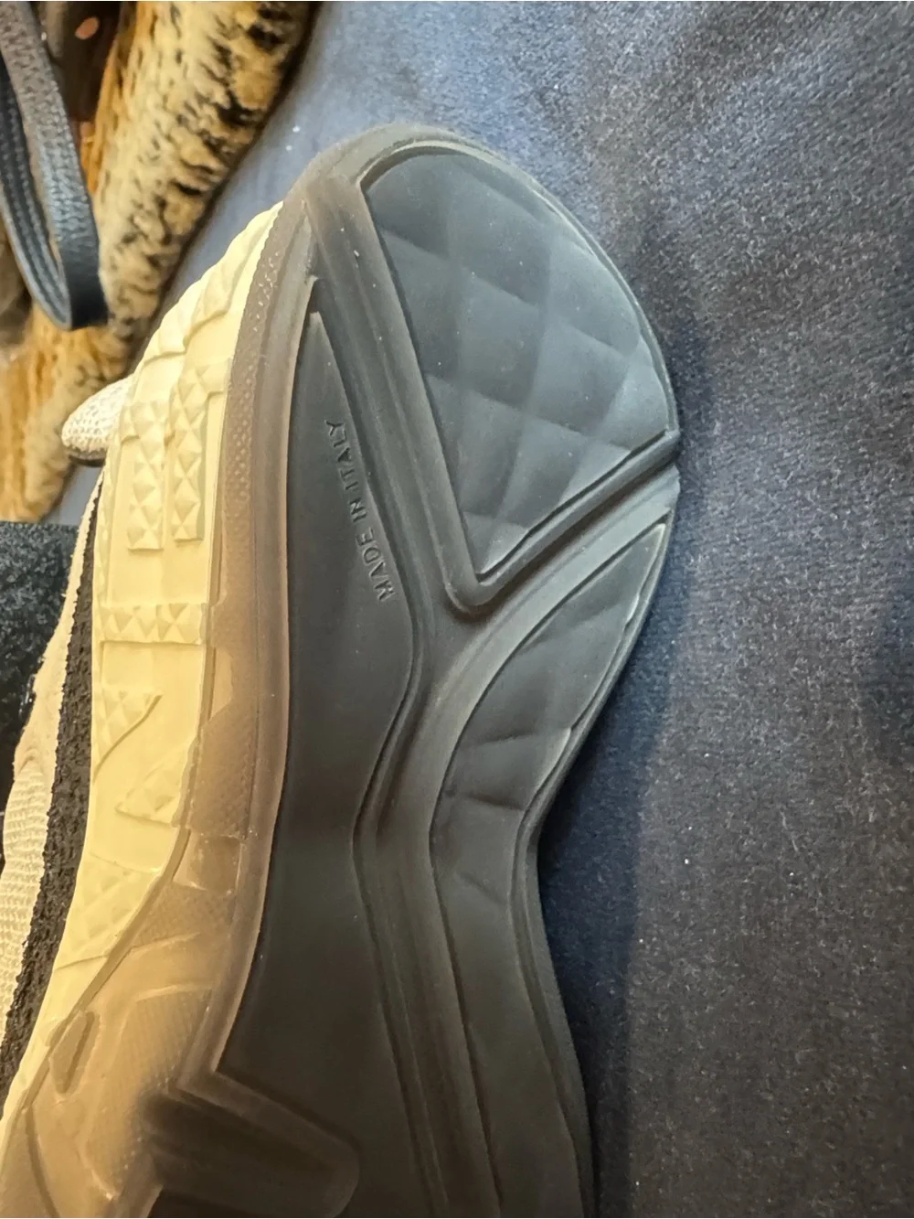 CHANEL Cream and Black Mesh & Suede Athletic Sneakers